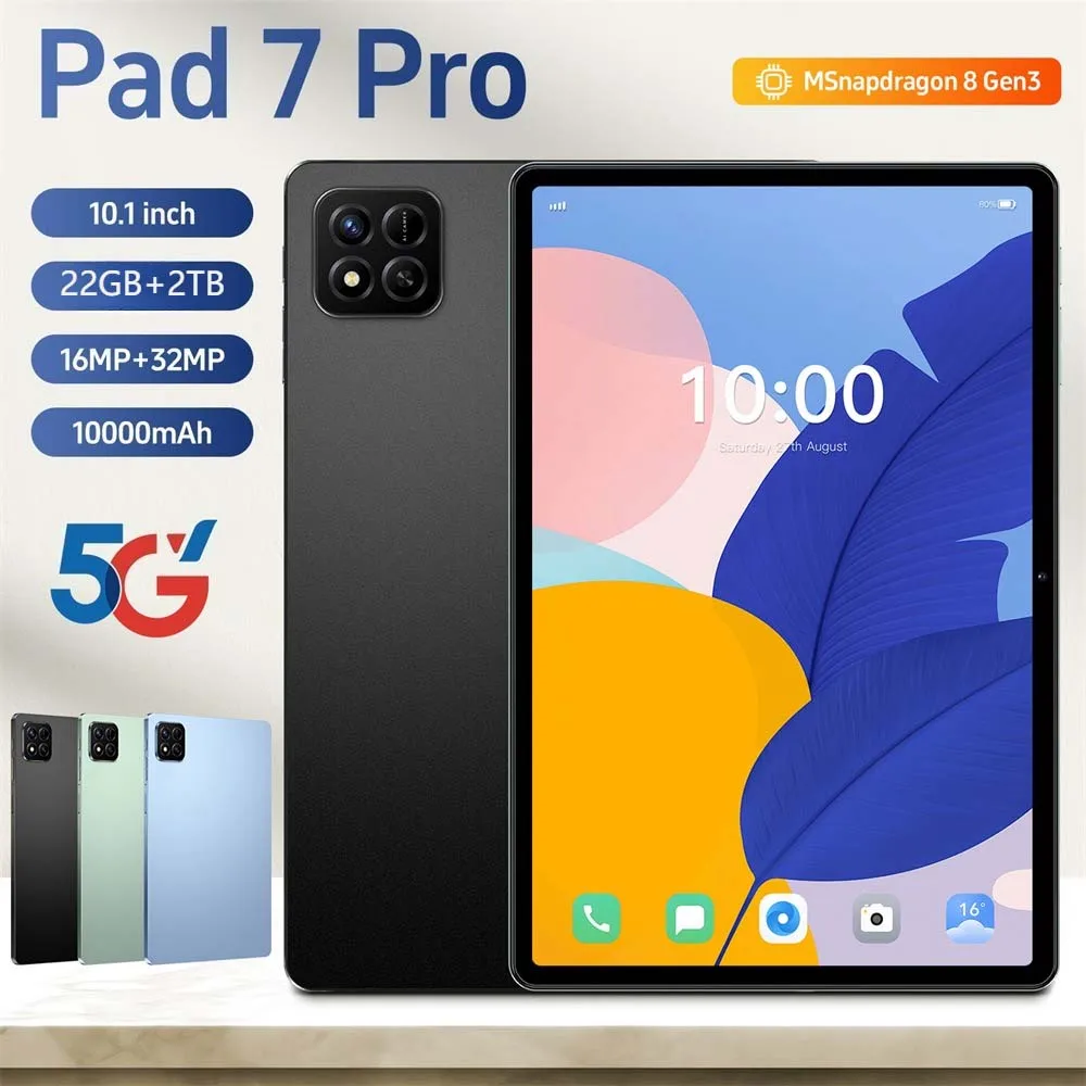

Новый планшет Pad 7 pro 10,1 дюйма Snapdragon 8 Gen3, глобальная версия, вкладка 10000 мАч, 5G, Dual SIM, WIFI, 22 ГБ + 2 ТБ, Android15, игровые планшеты, ПК