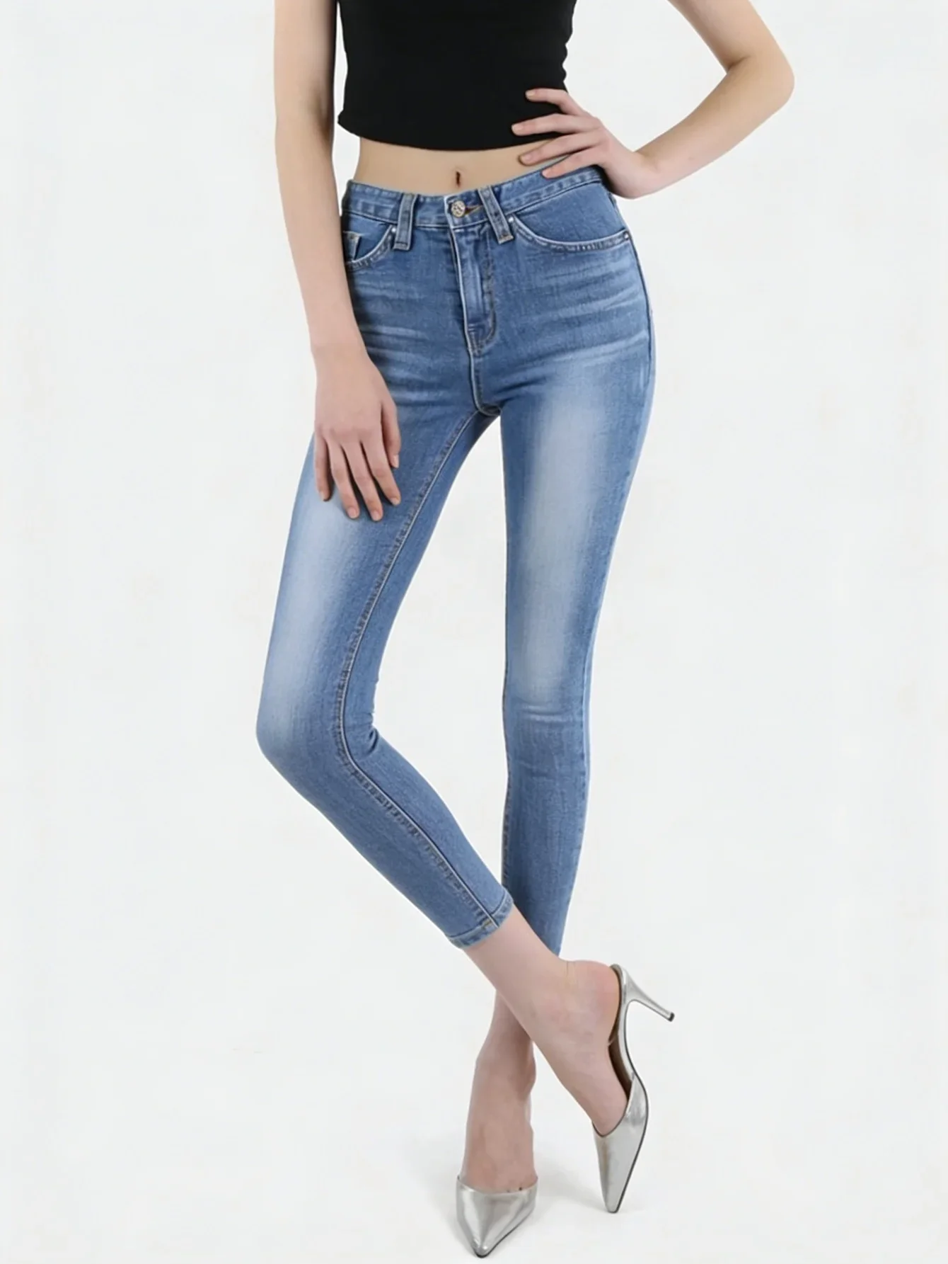 Minimalist Jeans Gender Neutral Blue Slim Denim Drip Original No accessories or belts included