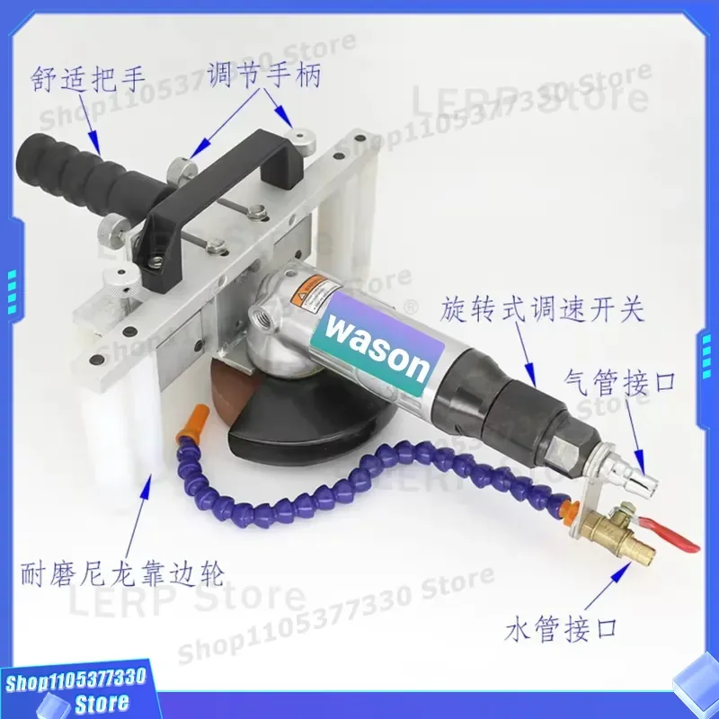 Mini Portable Pneumatic Glass Grinder for Straight Corner Edge Safe Polishing Pencil Flat Surface Grinding Tool Compact