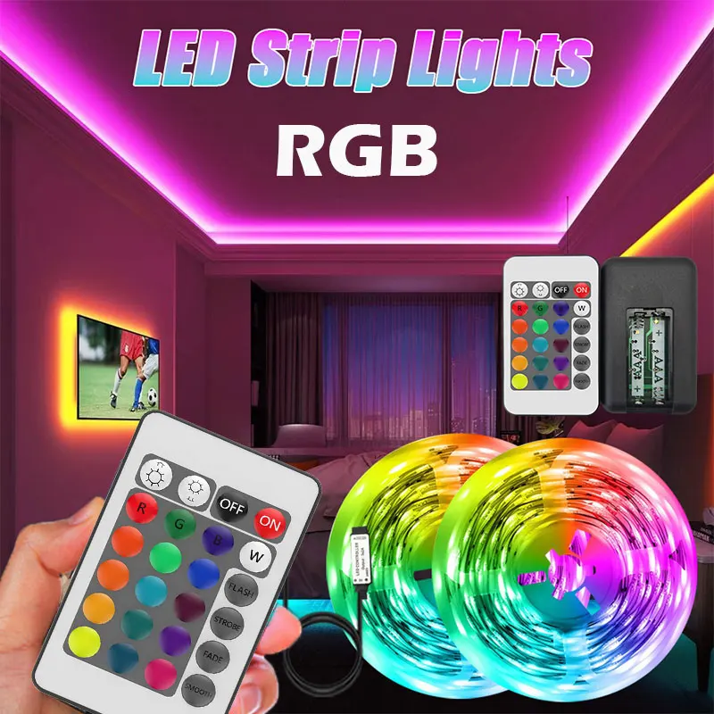 

5050 SMD 5V USB RGB LED Strip Flexible Tape Light DIY Ambient Lamp for Home Room Decoration