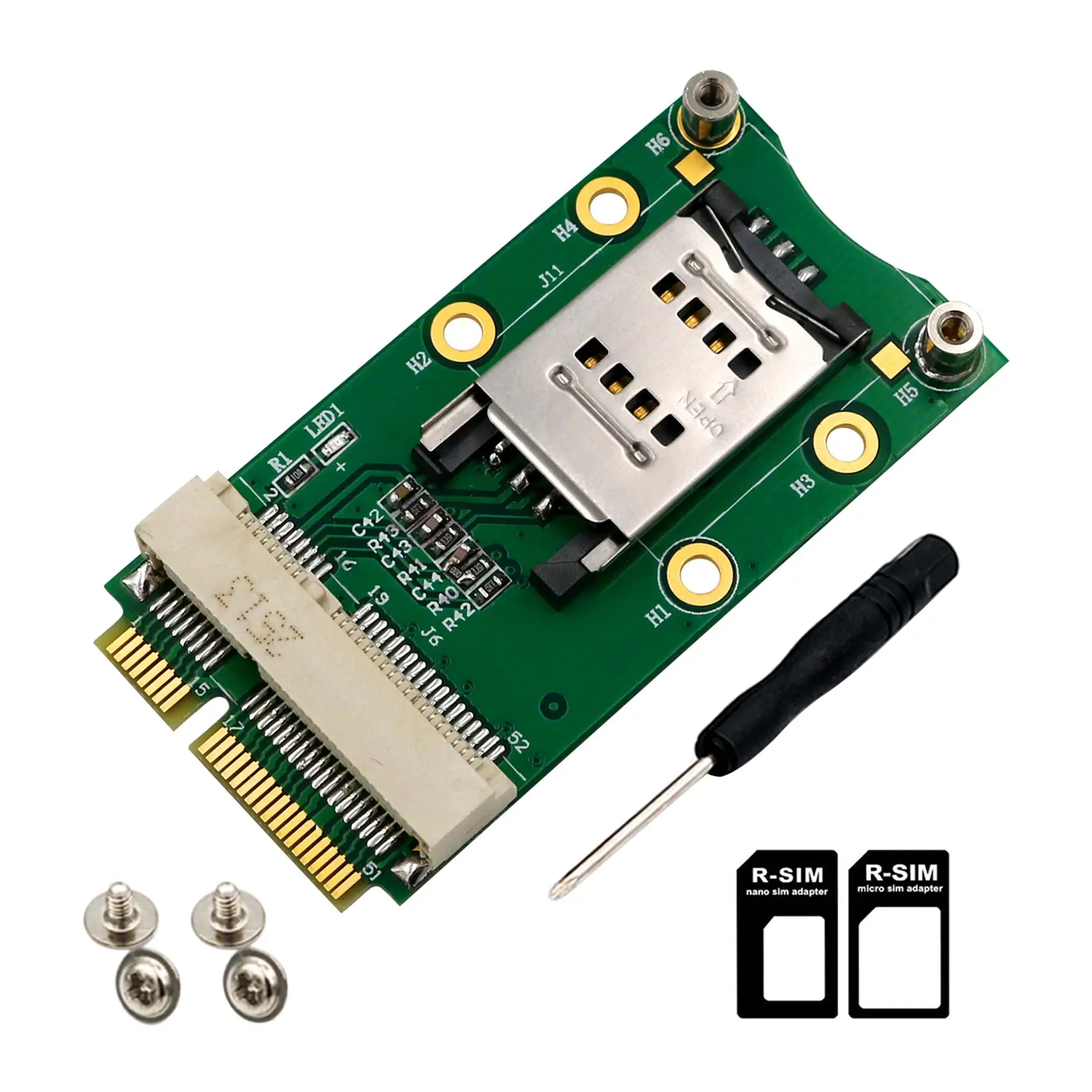 Mini PCI-E Adapter with SIM Card Slot for 3G 4G Module WWAN LTE Mini Card GPS Card for Desktop