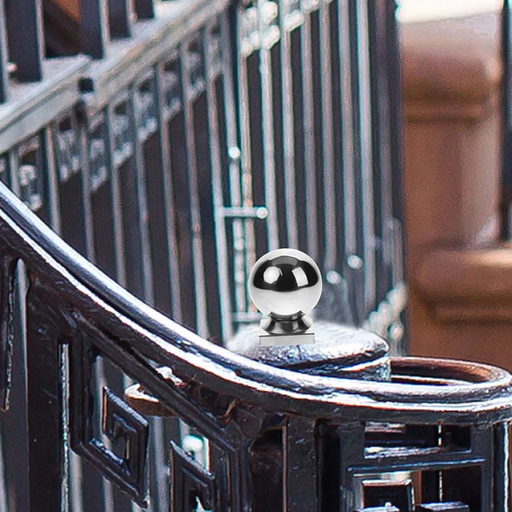 2Pcs Stainless Steel Handrail Balls Stylish Spherical Post Cap for Staircase Railings Deck Fence Guardrail Replacement Handrail