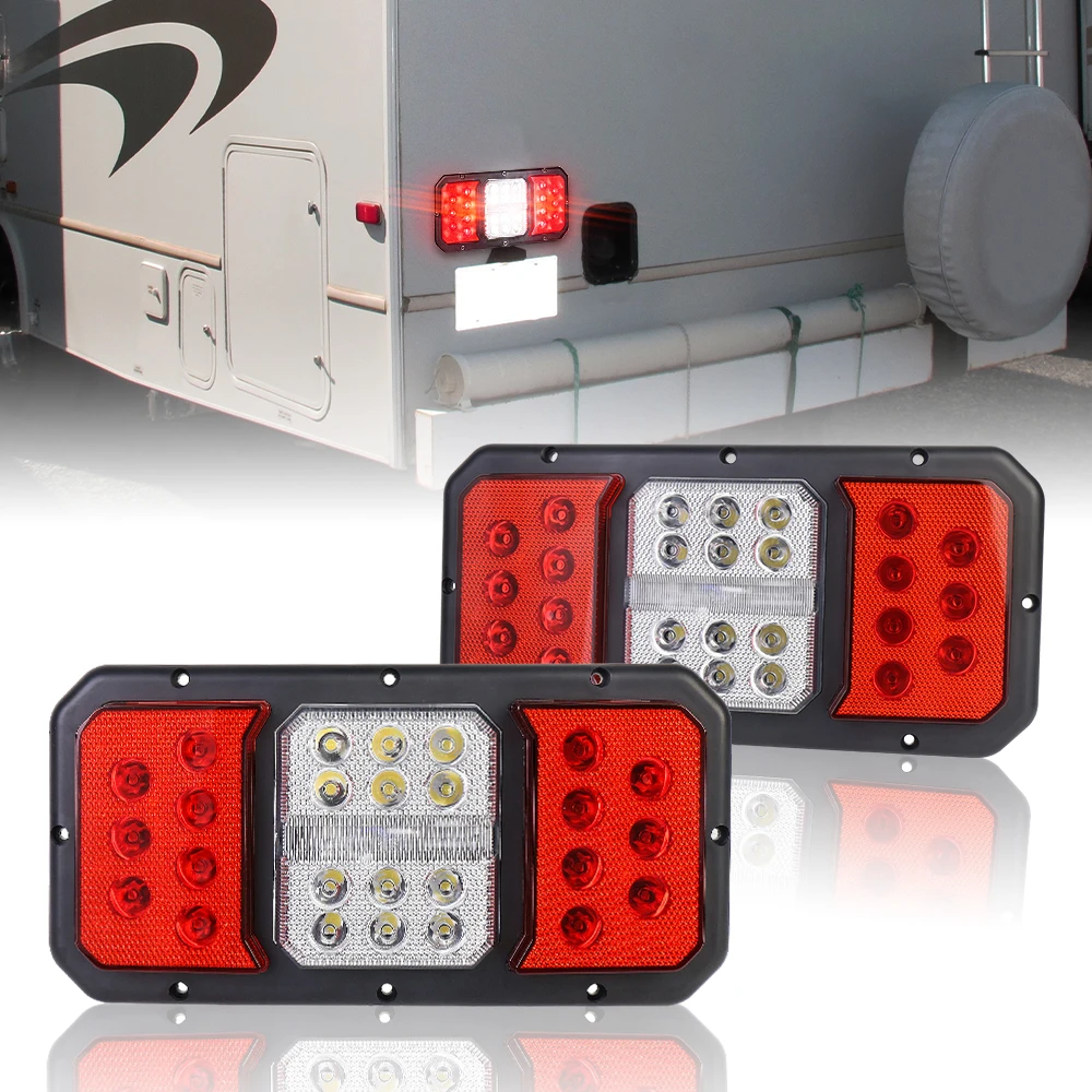 

OVOVS RV Triple LED Tail Light Waterproof Trailer Tail Lights replacement for Trailer RV Camper Tractor Motorhome Truck