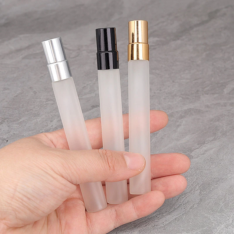 5pcs 10ml Refillable Portable Glass Perfume Bottle With Aluminum Atomizer Empty Sample Bottle Travel Portable Cosmetic Tool DIY