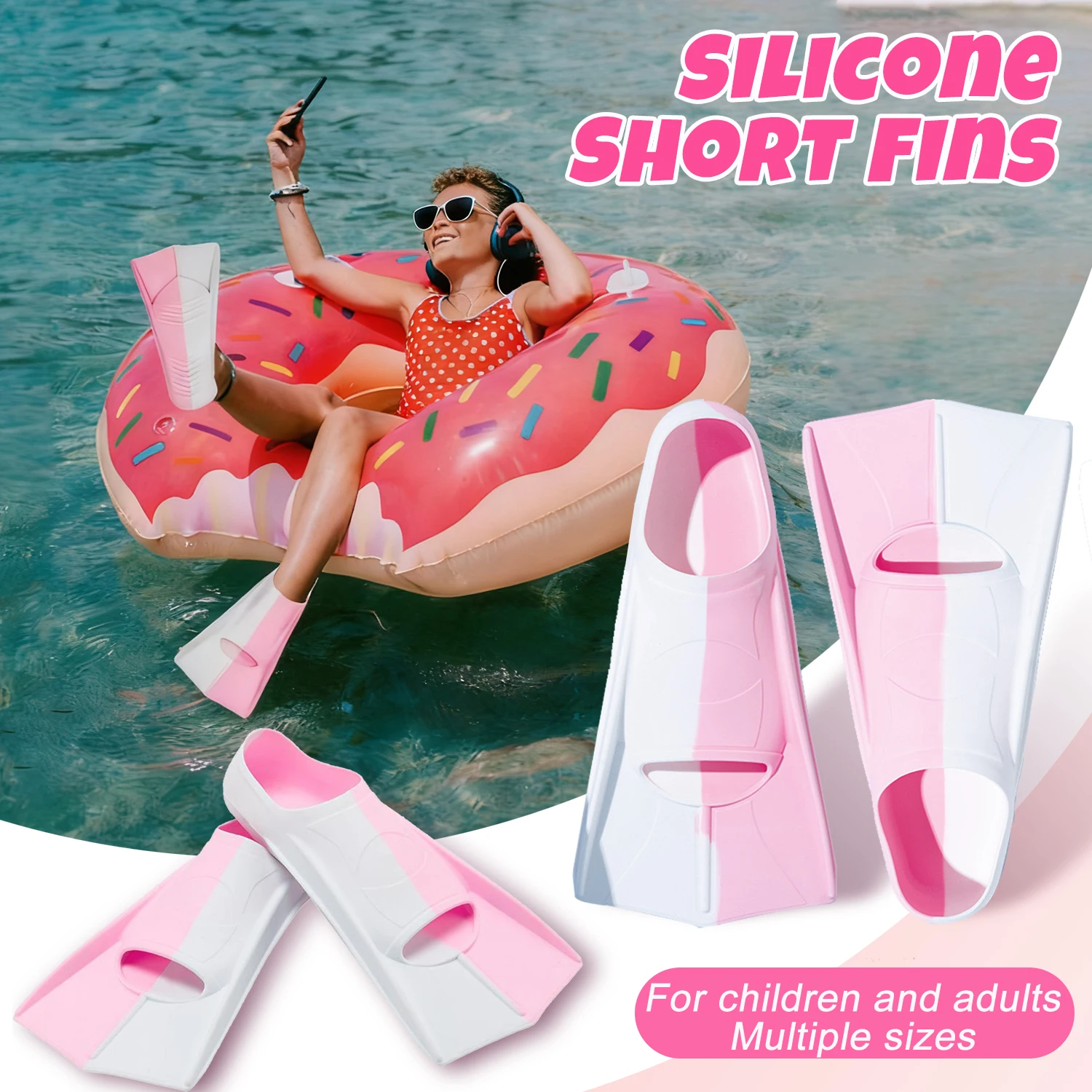 Aletas para snorkel, comodidad de silicona, ejercicio saludable, entrenamiento en piscina interior de invierno, apnea, adecuado para niños y adultos