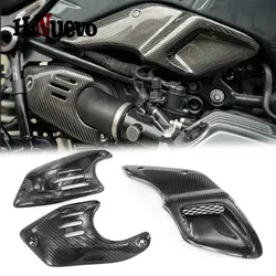For R NINET RNINET Right Side Air Intake Shorter Pipe Cover Trim Fairing Cowl Real Carbon Fiber Motorcycles parts 2015-2022