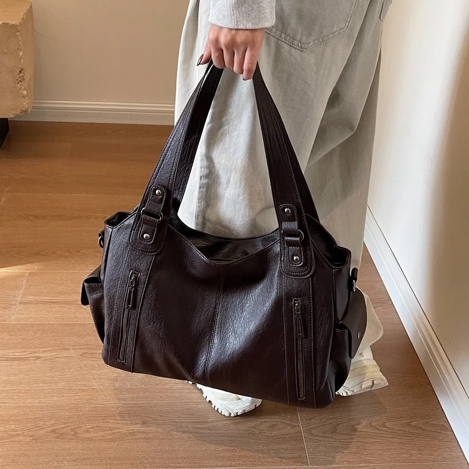 الشتاء طبقتين جيوب رئيسية الكتف حقائب اليد Crossbody للنساء عالية الجودة عادية حمل الحقائب النسائية حقائب اليد الأم كيس