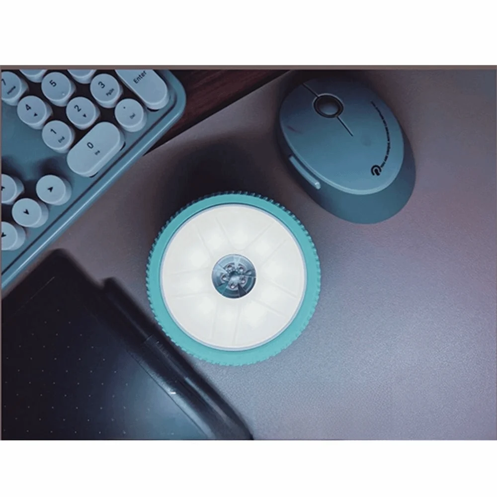 Foldable Wheel Night Light Portable Eye Protection Car Tire Table Light Storage Organizer Phone Holder LED Desk Lamp Bedroom Use