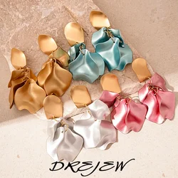 DREJEW Petal Tassel Earrings for Women 2025 Korean Fashion Irregular Drop Earring Exaggerated 4 Colors Jewelry Dropshipping