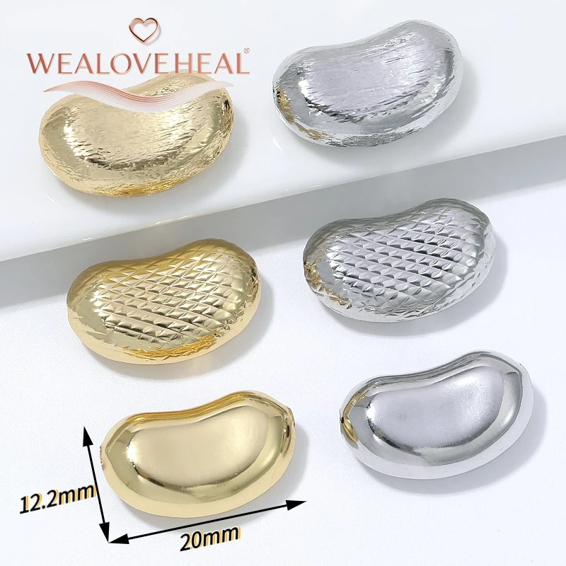 schmuckherstellung zubehör, perlen für schmuckherstellung, 20x12,2mm Hohle Erdnuss-Abstandshalterperlen, 18K vergoldeter Messing-Nierenperlen-Abstandshalter für Armbänder, Halsketten, DIY-Schmuckherstellungszubehör – Detail 17