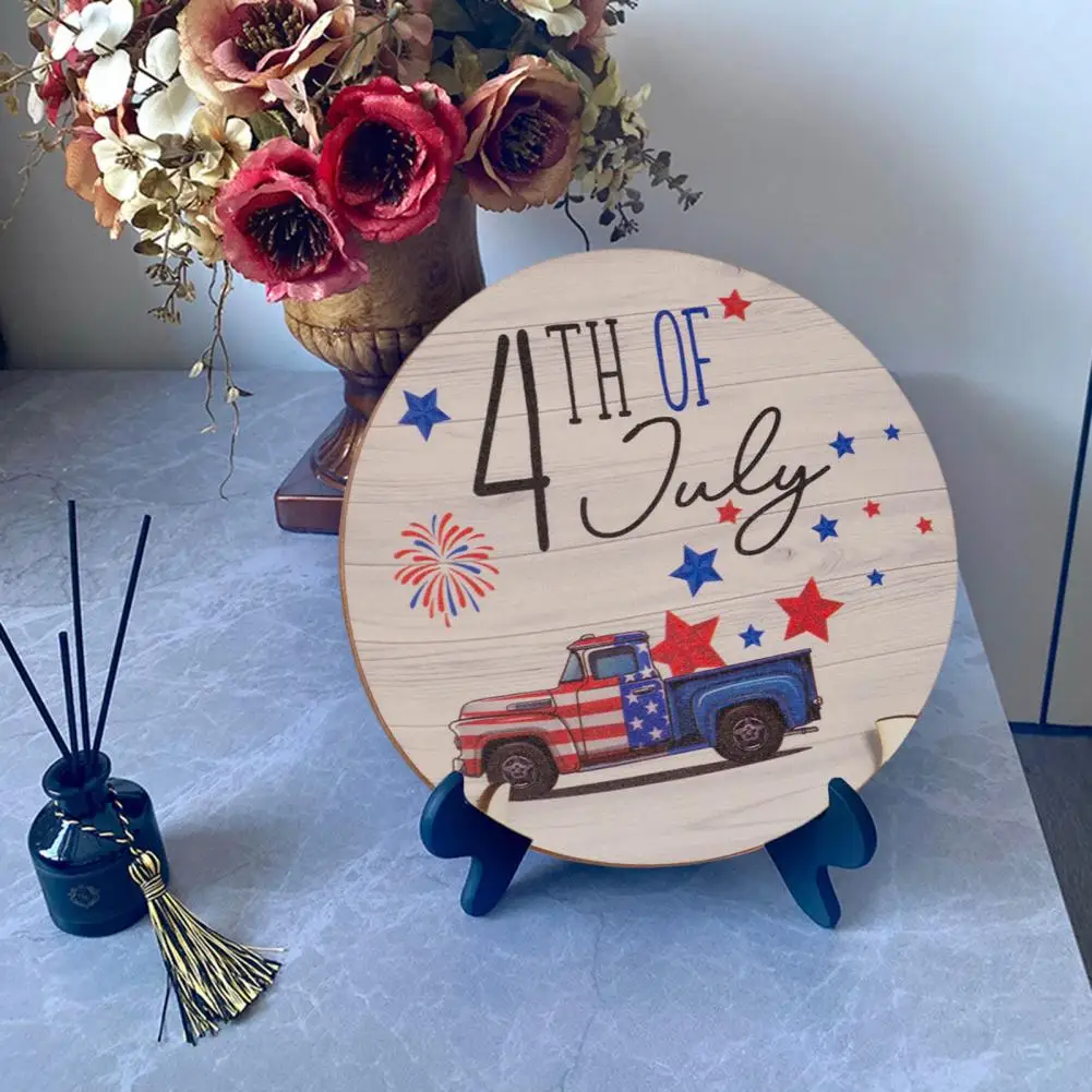 Independence Day Star Decoration Rustic Patriotic Wooden Star Blocks for 4th of July Table Decor American for Celebration