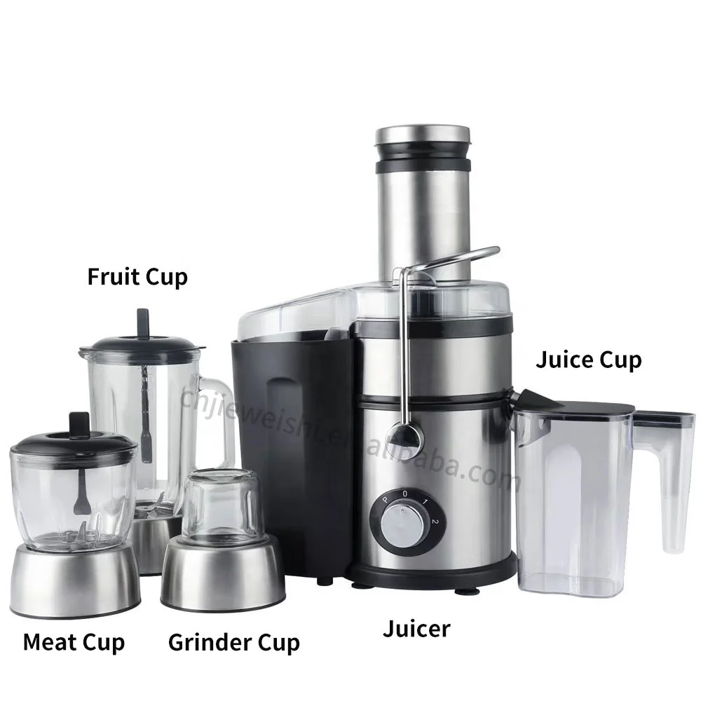 Professional Juicer Blender 4 in 1 Stainless Steel Multifunctional Automatic Electric Carrot Fresh Fruit Juicer Mixer Grinders