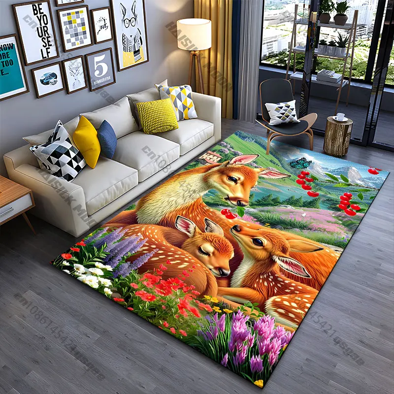 Nature family love peaceful harmony carpet Yoga living room room decor children's crawling mat doormat area rug games mat