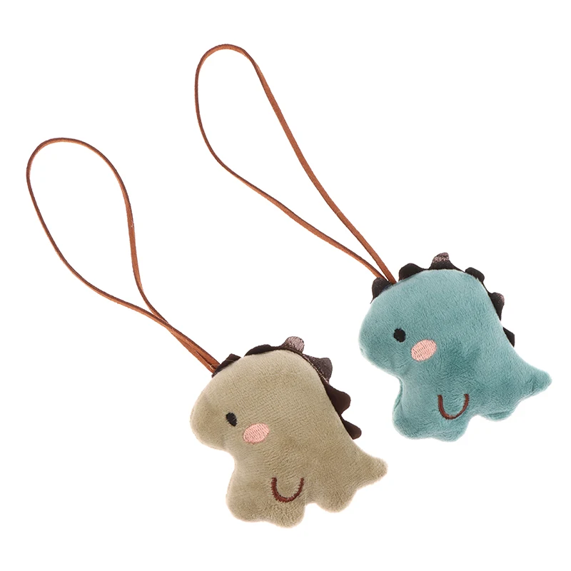 Pendentif autocollant de nom de dinosaure mignon, marque anti-perte, étiquette de nom, breloque, porte-clés, décor de sac, dessin animé, animal en peluche, beurre en peluche