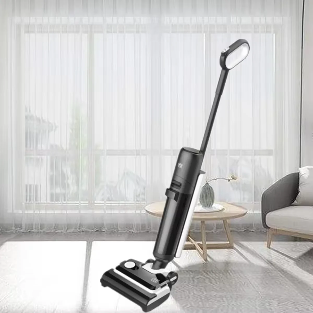 

All-in-One Upright Wet and Dry Vacuum Cleaner with Mop Double Water Tanks and Brushless Motor for Household and Hotel Use