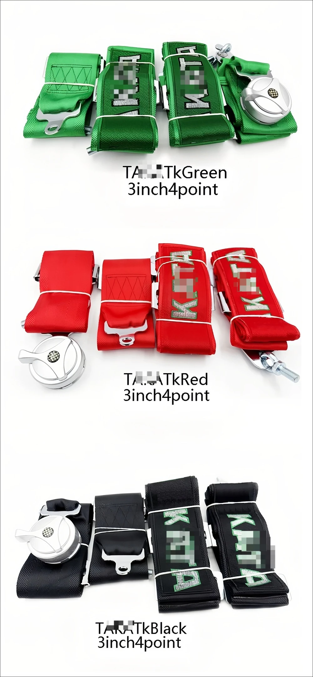 Ta ka 4 point seat belt, universal four point 3 inch cam lock quick release buckle seat belt