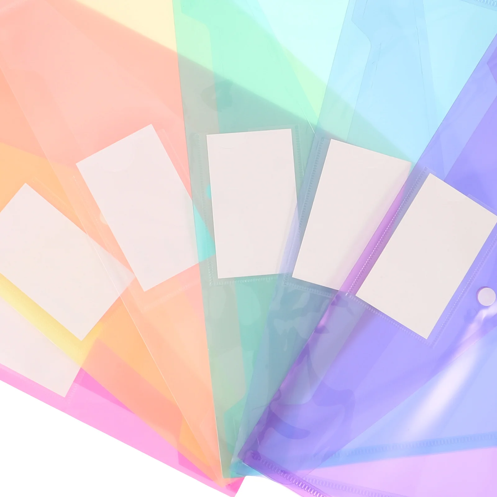 

6pcs Transparent Pp File Folder Document Holder Snap Button Closure Waterproof Thick Organizer For Receipts Tickets Vouchers