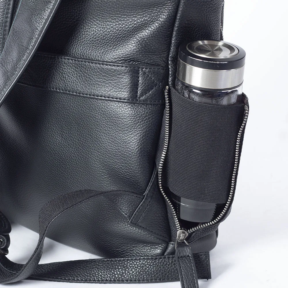 S.WORKER Herren-Rucksack aus echtem Leder, lässige Schultaschen, großer klassischer Reise-Tagesrucksack, Geschenk für Männer – Detail 18