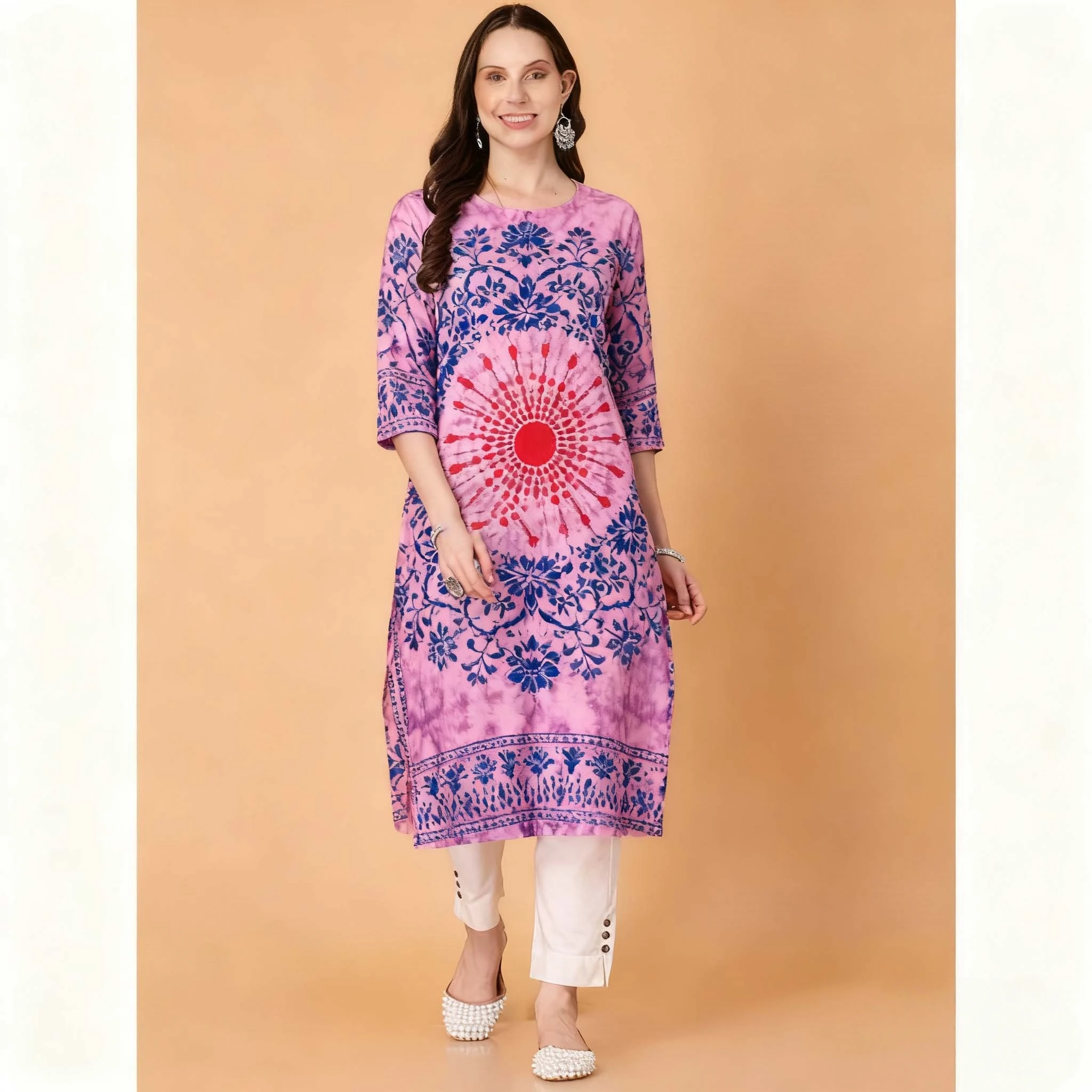 Muslim Dress Kurt Women's Fashionable Straight Tube National style Slit hem Multiple National Style Robe Abito Donna Musulmana