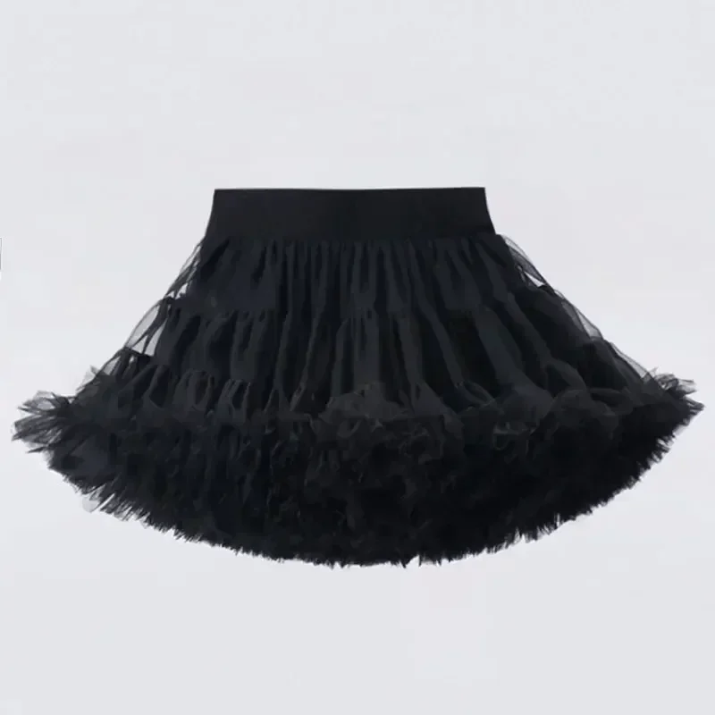 1-8T Lace Skirt Girls Fluffy Chiffon Pettiskirt Solid Colors Tutu Skirts Girl Dance Skirt Christmas Tulle Petticoat Tulle B062