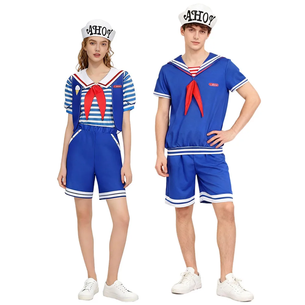 Halloween Marineuniform Cosplay-Outfit Klassisches Matrosen-Kostüm für Karneval Bühnenauftritt