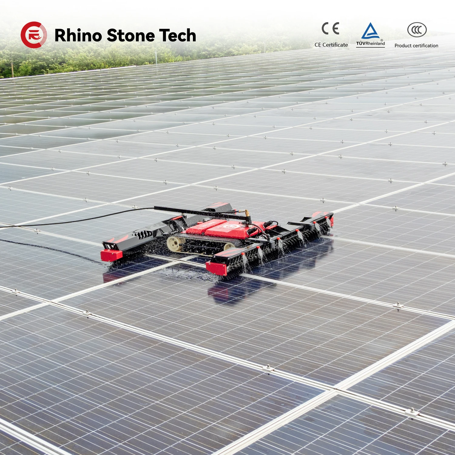 Advanced Solar Panel Cleaning Machine Lithium-Battery-Powered PV Solar Panel Remote Control Cleaning Robot for Solar Farm view 6