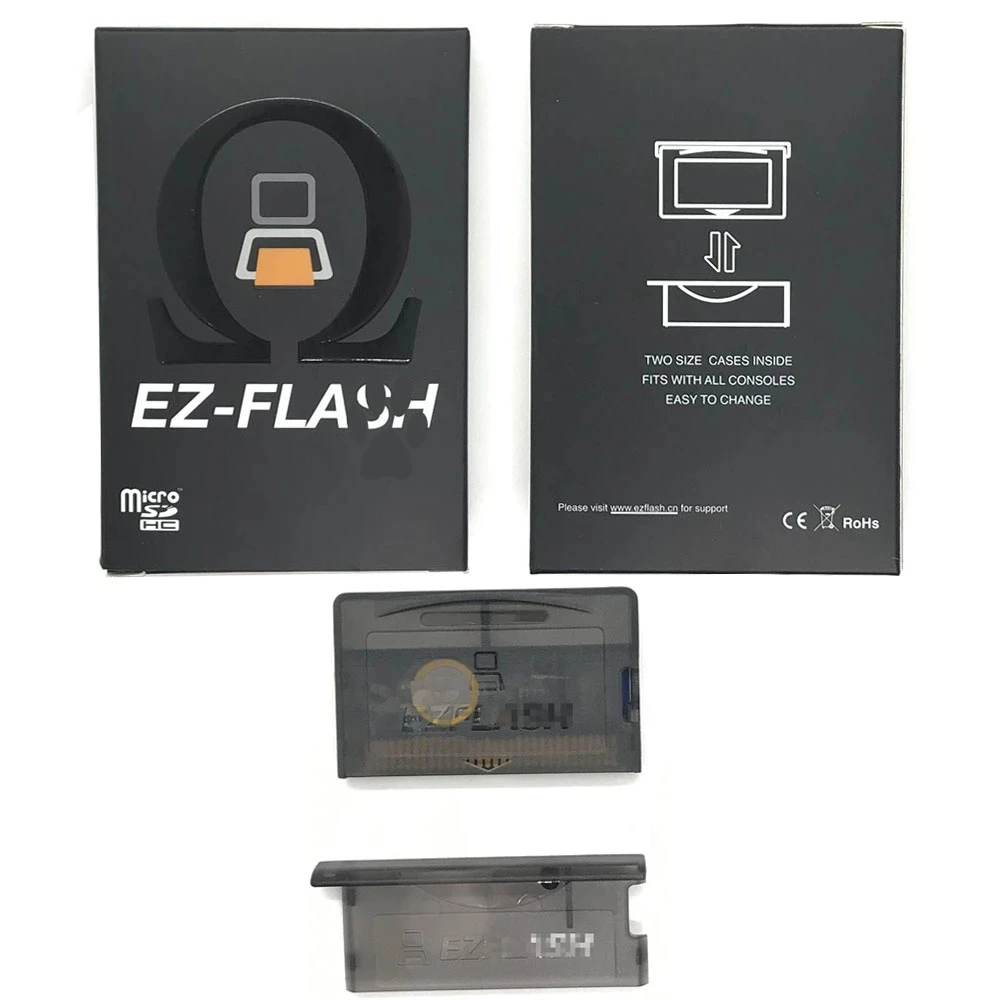 EZ O EZ Flash 4 Game Cartridge Card for GBA/GBA SP/GBM EZ-Flash Omega Support Micro-SD Card Real Time Clock Support Fat16/Fat32