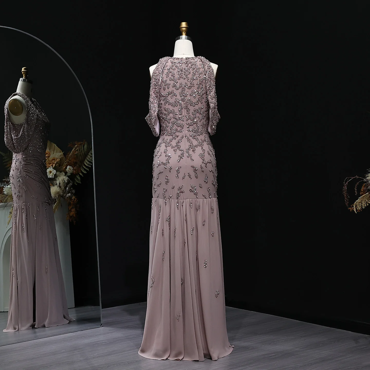 Sharon disse elegante fora do ombro sereia malva vestido de noite para o casamento feminino luxo frisado formal vestidos de festa ss559 personalizado