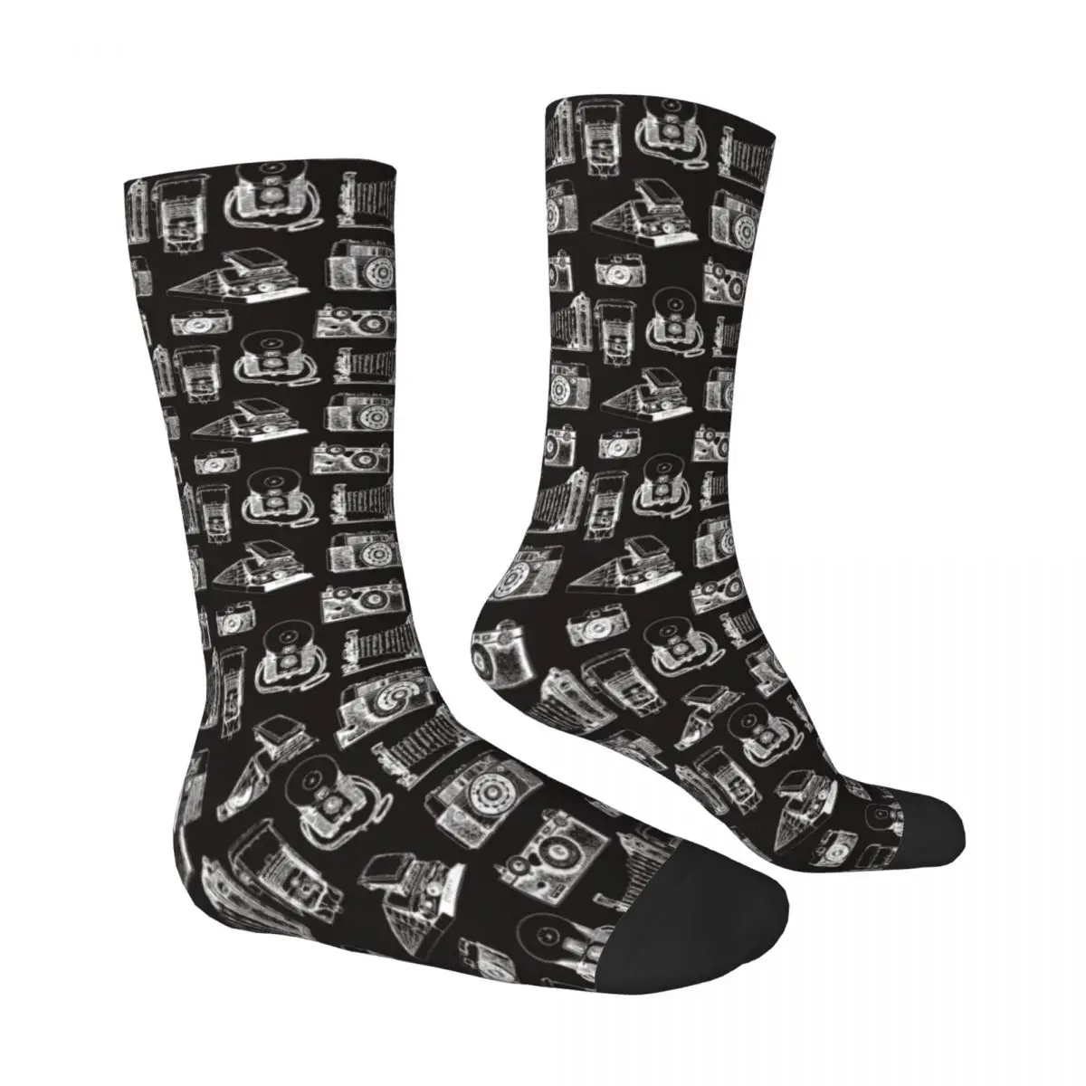 Camera Socks Collection Negative Casual Stockings Unisex Comfortable Outdoor Sports Socks Autumn Graphic Anti Slip Socks