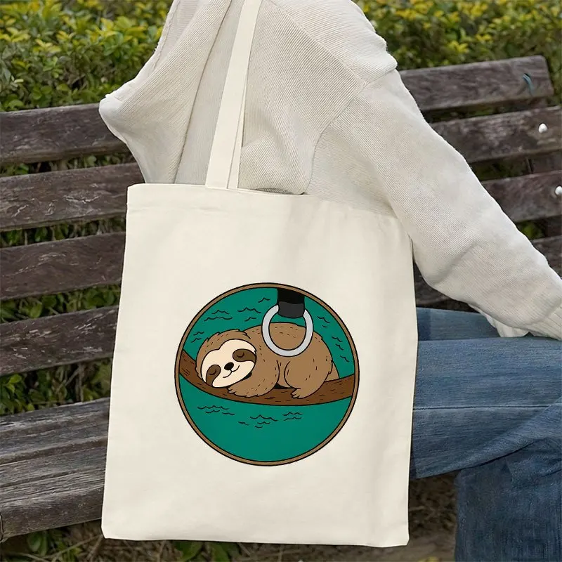 Retro cartoon sloth badge pattern crossbody bag，Casual and versatile simple shoulder bag，Everyday Commute & Student Backpack，Lar