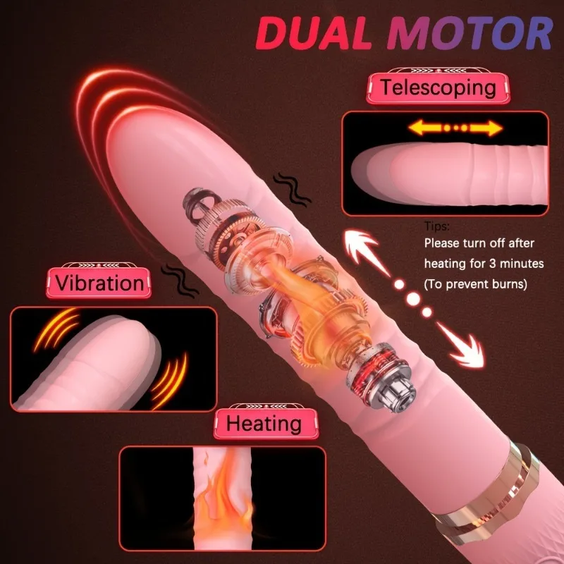USB Rechargeable  Telescopic Silicone Vibrator Magnetic Charging High-Frequency Pulsating Vibration Waterproof Travel Portable