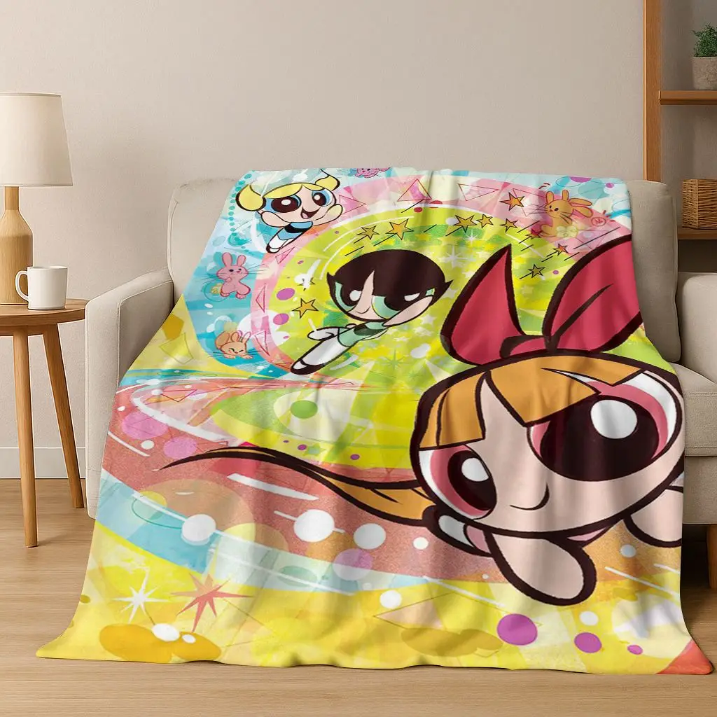 

Cartoon P-Powerpuff Girl Cute Art Flannel Blanket,Cozy Soft Throw Blanket for Home Bedroom Bed Sofa Picnic Office Cover Gift Kid
