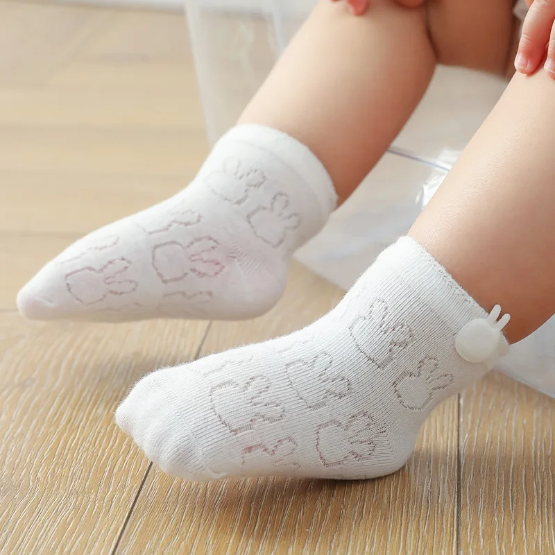 4 Pairs/Set Cotton Newborn Baby Socks for Kids Boys Girls Summer Mesh Socks Soft Breathable Children's Socks Bebe Meias 0-3 Year