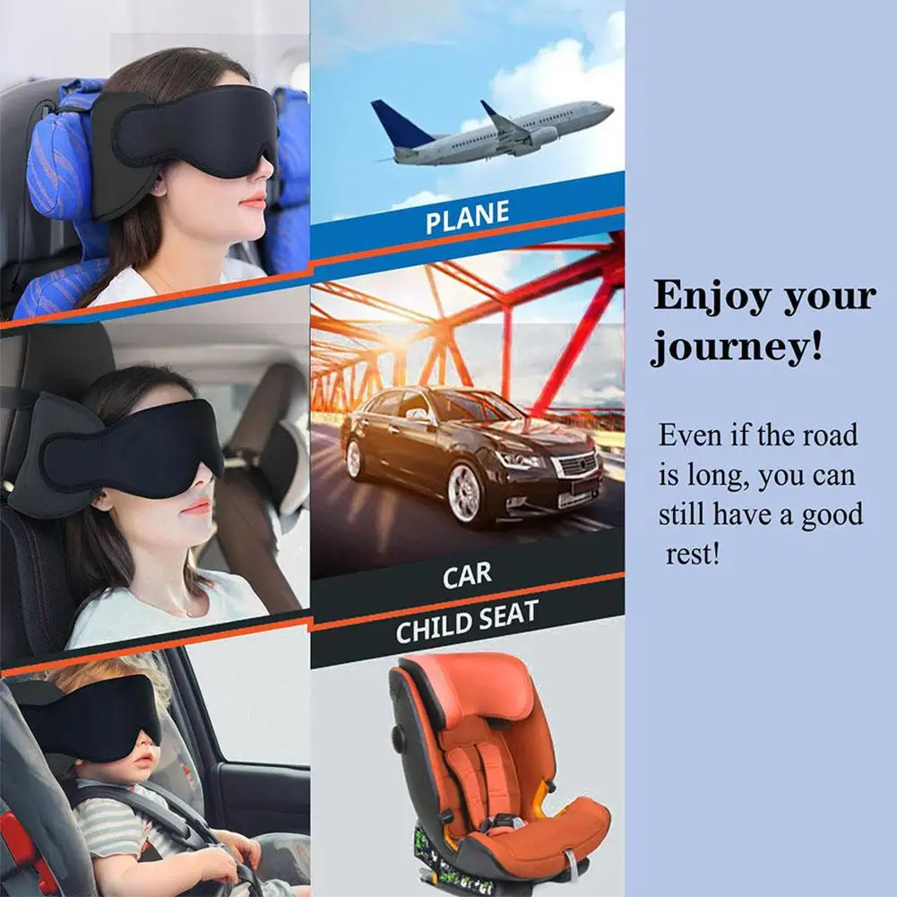 3D-Konturiertes Reisekissen 100% Verdunkelung Augenfreie Schlafmaske Weiches Verstellbares Reisezubehör für Flugzeuge – Detail 11