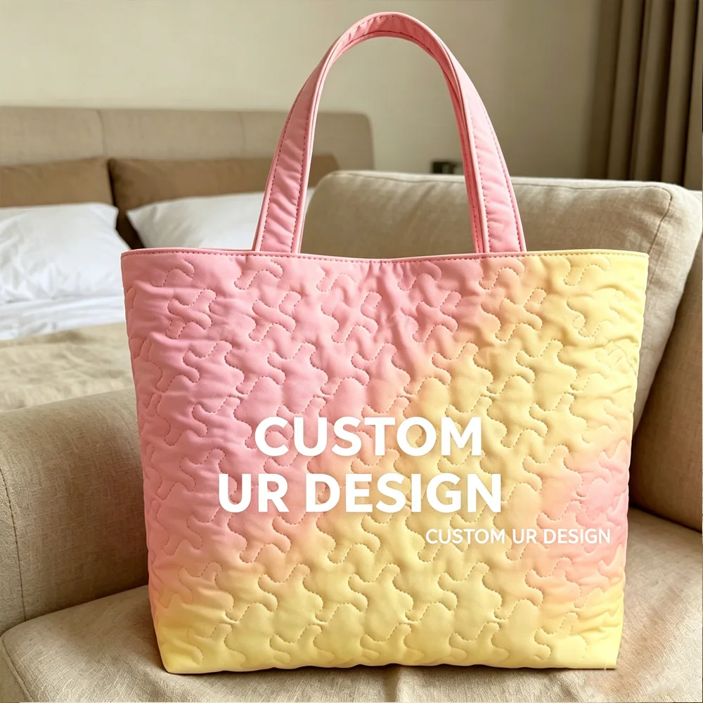 1pc Custom Personalized Patterned Quilted Tote Bag, Special & Soft, Wearable Over The Shoulder; Women's Summer Handbag,