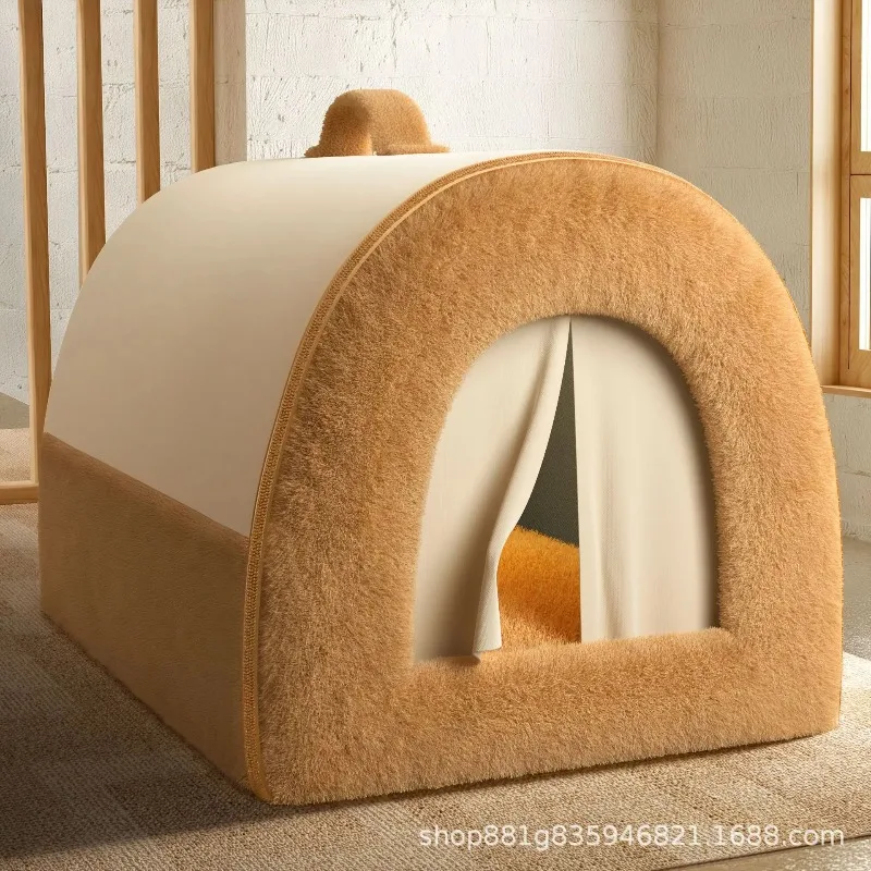 Four season universal, removable, washable, medium-sized, bear dog house, enclosed, safe dog house, pet bed view 5