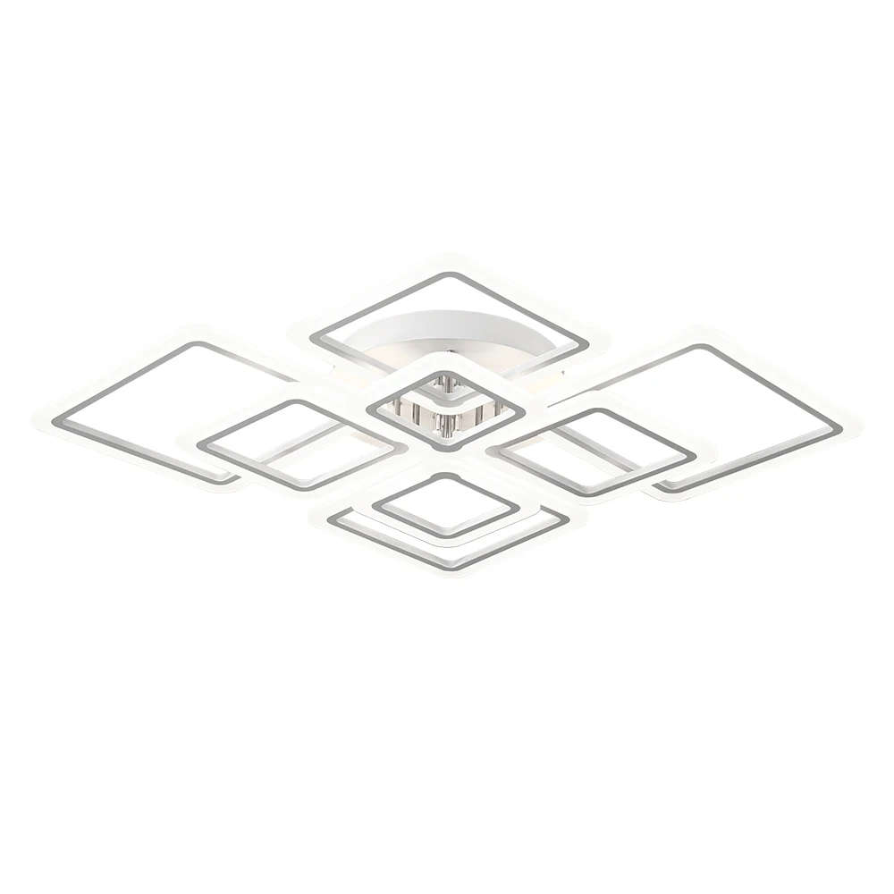 Nowoczesne, inteligentne lampy sufitowe LED z możliwością sterowania za pomocą aplikacji i pilota, z funkcją regulacji jasności, kwadratowe lampy sufitowe do oświetlenia wnętrz, dekoracyjne lampy — 2