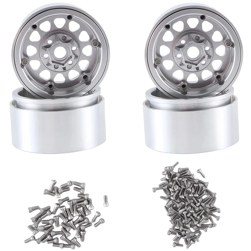 

B49B-4PCS 1.9 Inch Metal Beadlock Wheel Hub Rim For 1/10 RC Crawler Car Axial SCX10 Traxxas TRX4 RC4WD D90 MST Redcat Gen8