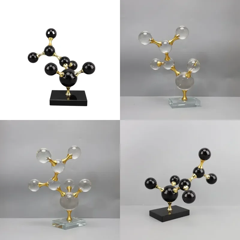Creative Geometric Crystal Molecular Ball Ornament for Living Room Entrance Simple Modern TV Cabinet Wine Cabinet Model Room