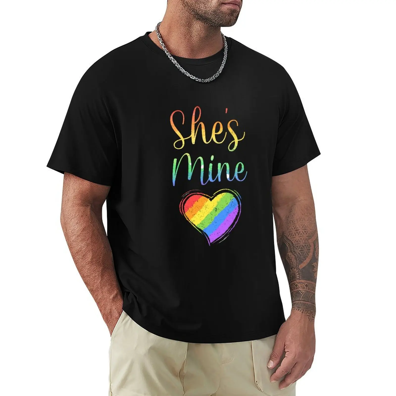 She’s Mine Lesbian Gift T-Shirt Work Wear Simple Tee Shirt