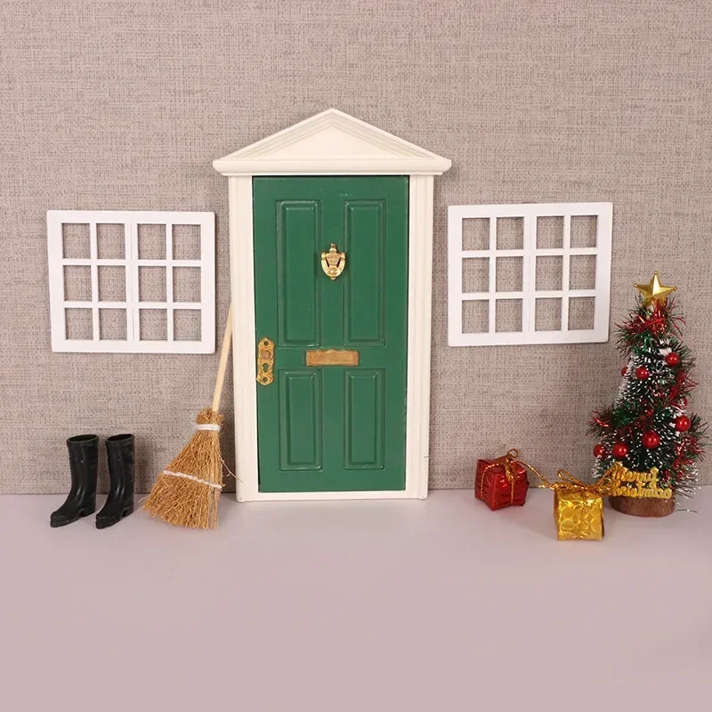 2pcs Dollhouse Windows Miniature Window Frame 1:12 Frame DIY Mini House Decoration Wooden Fiary Window Model Doll HouseCrafts
