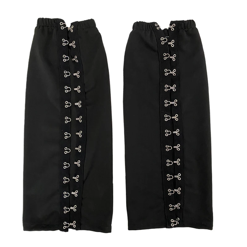 Women Black Punk Socks Street Chinese Buckle Slit Slim Leg Warmers Harajuku Casual Hosiery Gothic Accessories 2025 Spring Sumer