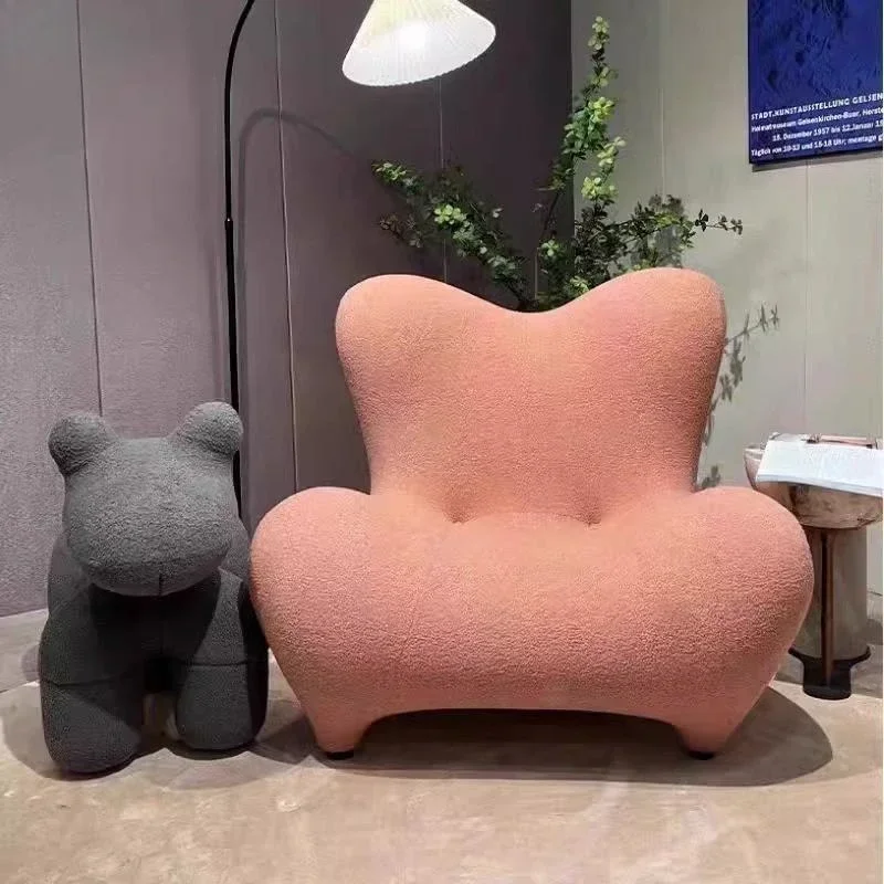 Nordic designer style art new living room Internet celebrity recliner simple fiberglass leisure teeth sofa chair
