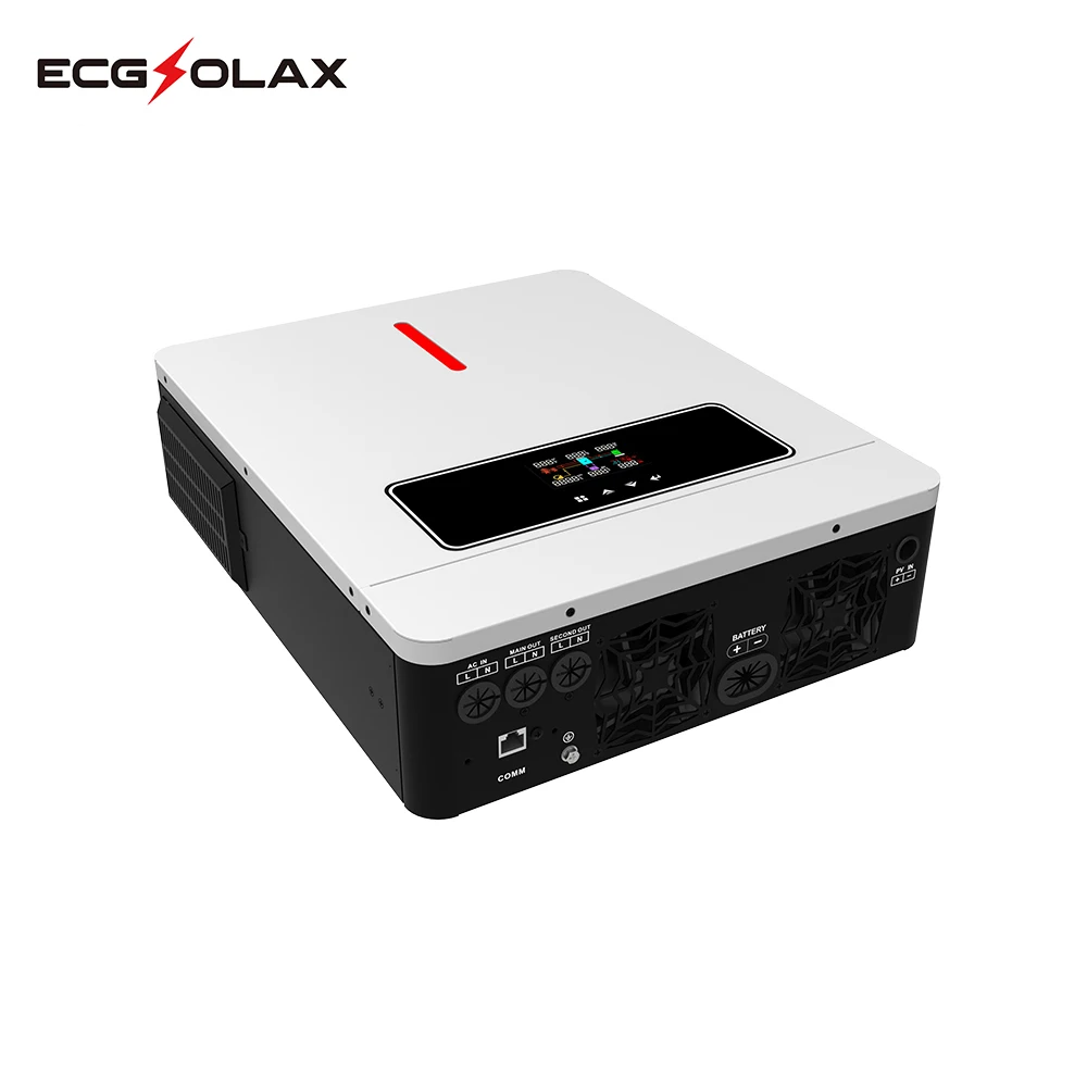 Imagem -04 - Ecgsolax-inversor Solar Híbrido Inversor Off-grid Controlador de Onda Senoidal Pura Mppt Embutido 120a 4200w 6200w 24v dc