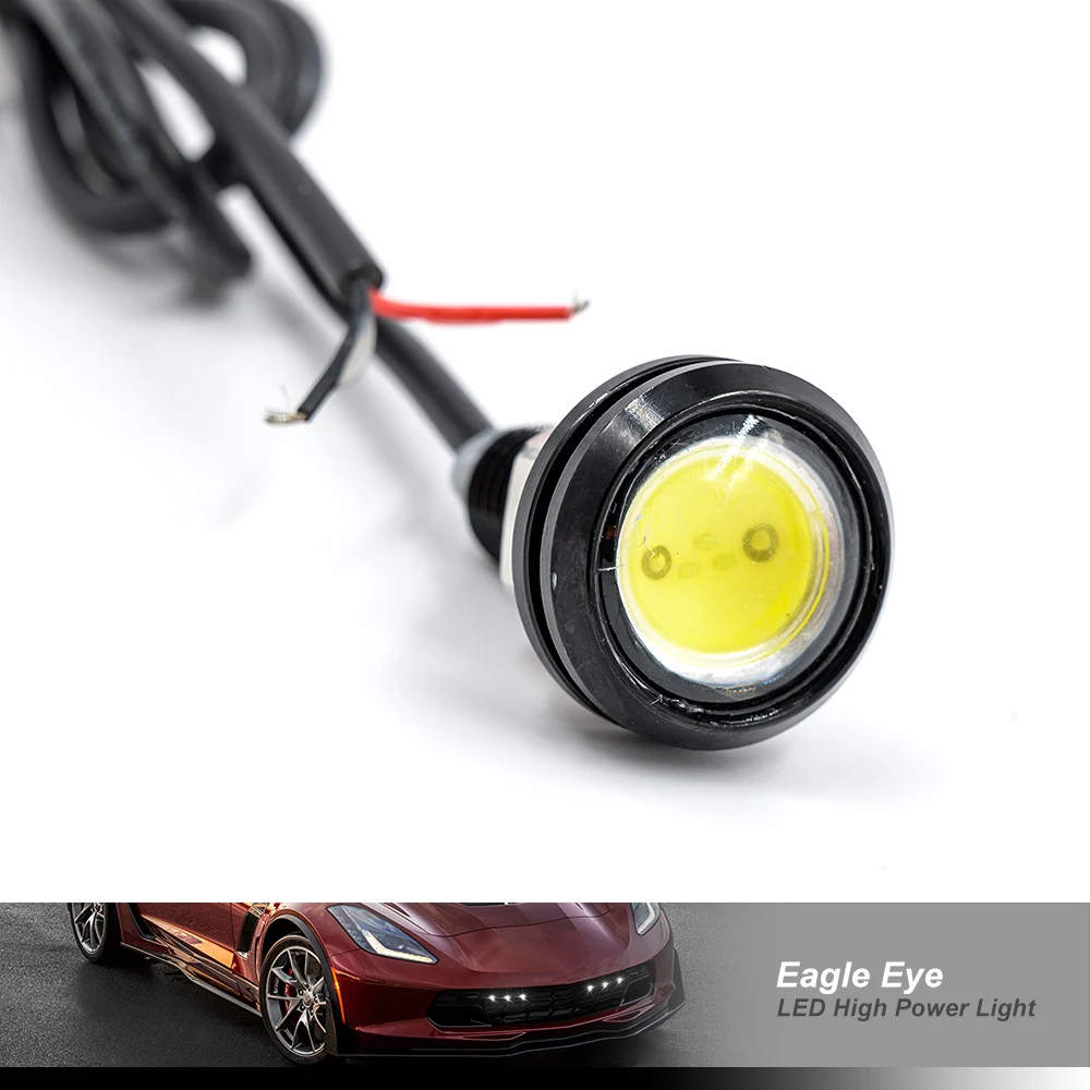 Red/blue/green/yellow/white bolt-on Car LED Daytime Running Light Eagle Eye Reversing Parking Signal Spotlight Lamp 3W SUV Motor