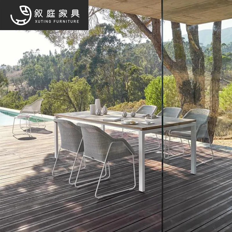Outdoor tables and chairs Balcony Courtyard Outdoor terrace Garden Simple rattan rattan chair Modern leisure bar chair Creative