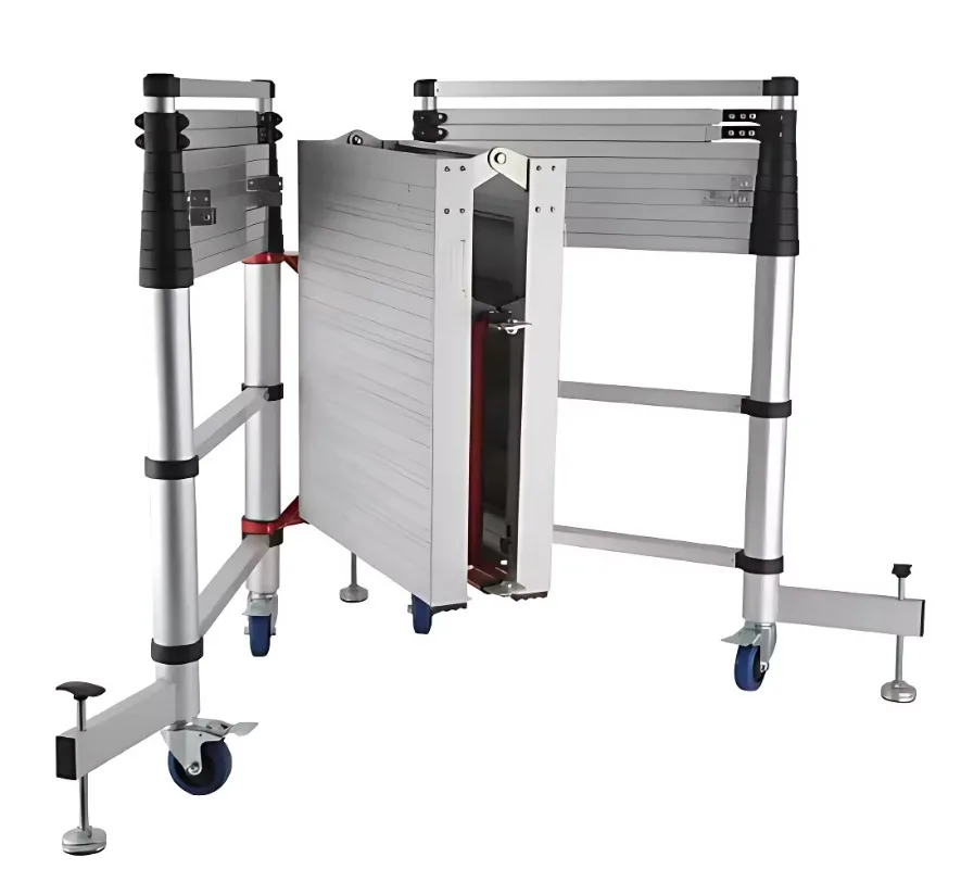 

Aluminum Alloy Folding Ladder Telescopic Scaffold Mobile Work Platform 3m High Strength Industrial Scaffolding