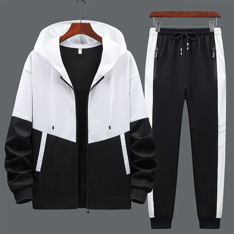 2023 New Men Casual Tracksuit Spring Autumn Hooded Men\'s Sportswear Tracksuits Jackets And Pants 2 Piece Set Male