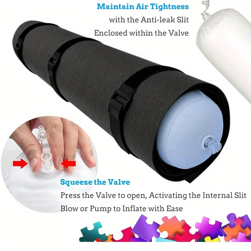 مجموعة سجادة ألغاز مكونة من قطعة واحدة لـ 1500 قطعة - حصيرة قطع يدوية متينة محمولة مع حقيبة قابلة للنفخ و3 أشرطة، منظم DIY للمنزل/الخارج