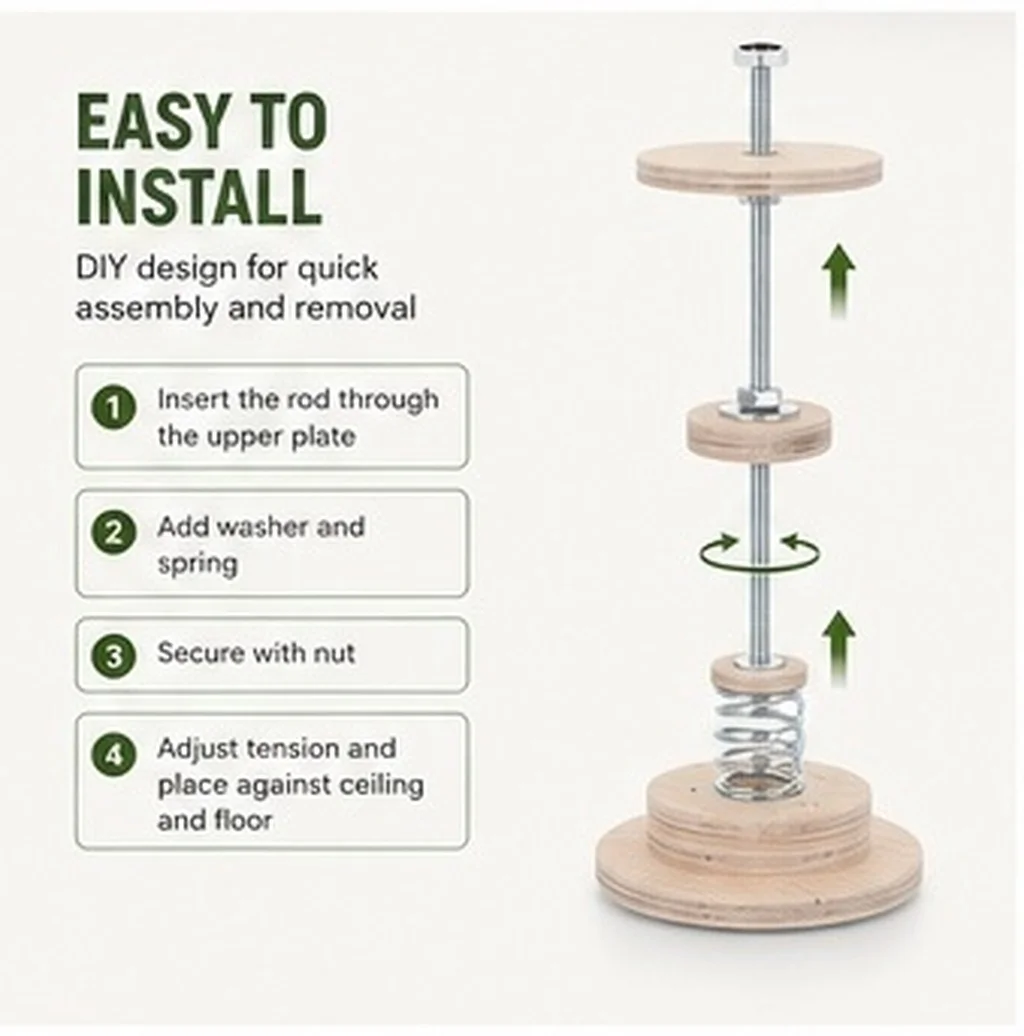 Cat Tree Tower Accessory, Cat Tree Top Stabilizer, For floor-to-ceiling Cat Posts, Climbing Frame Ceiling Mount, M10 Screw